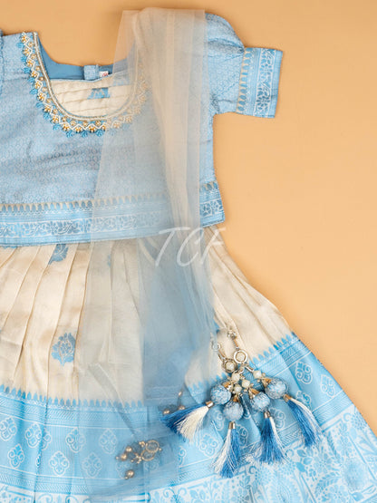 Sky Blue - Semi Leghanga Choli