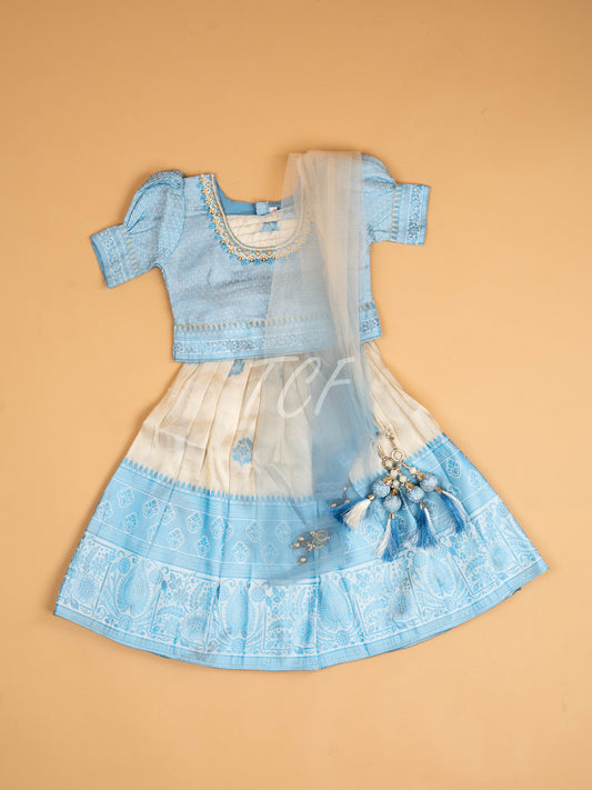 Sky Blue - Semi Leghanga Choli