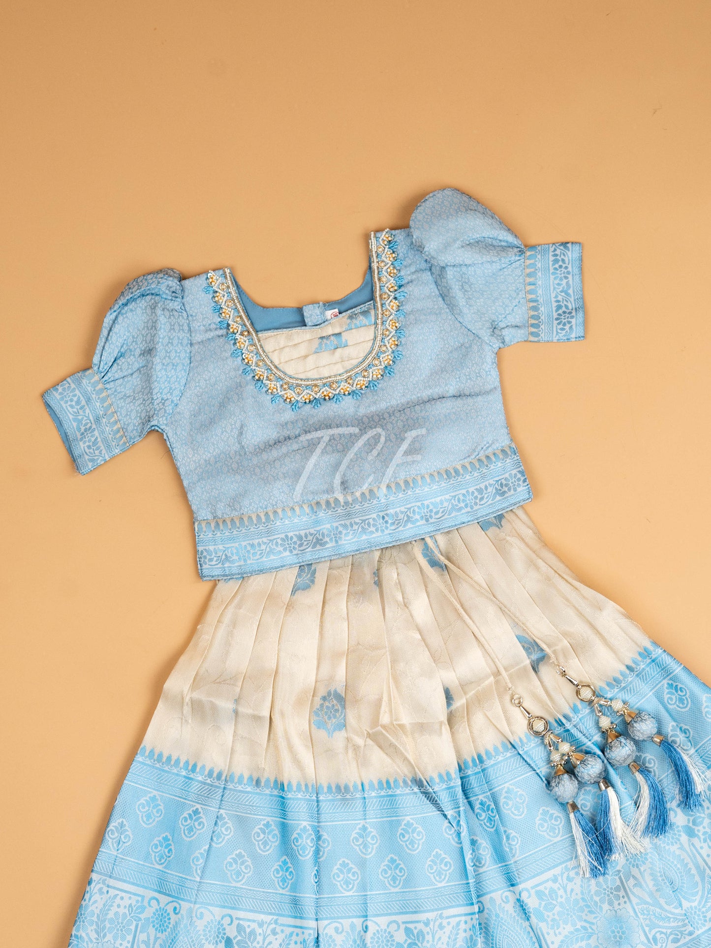 Sky Blue - Semi Leghanga Choli