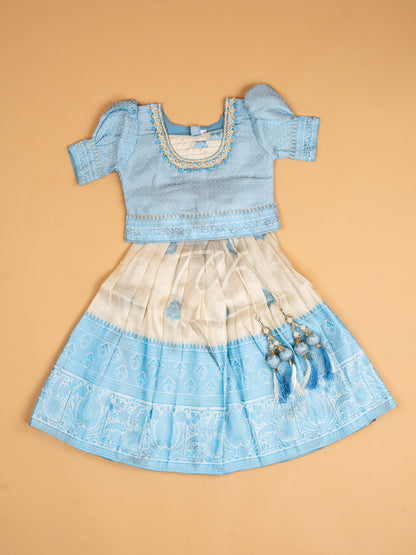 Sky Blue - Semi Leghanga Choli