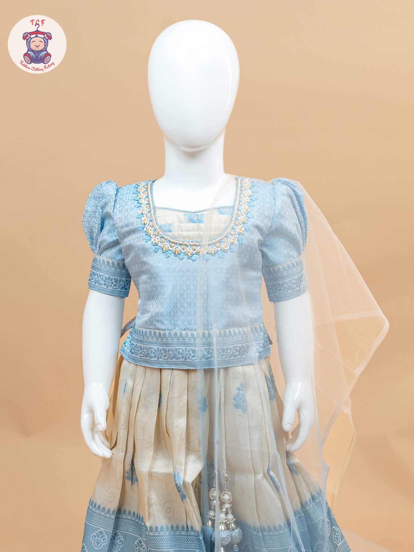 Sky Blue - Semi Leghanga Choli
