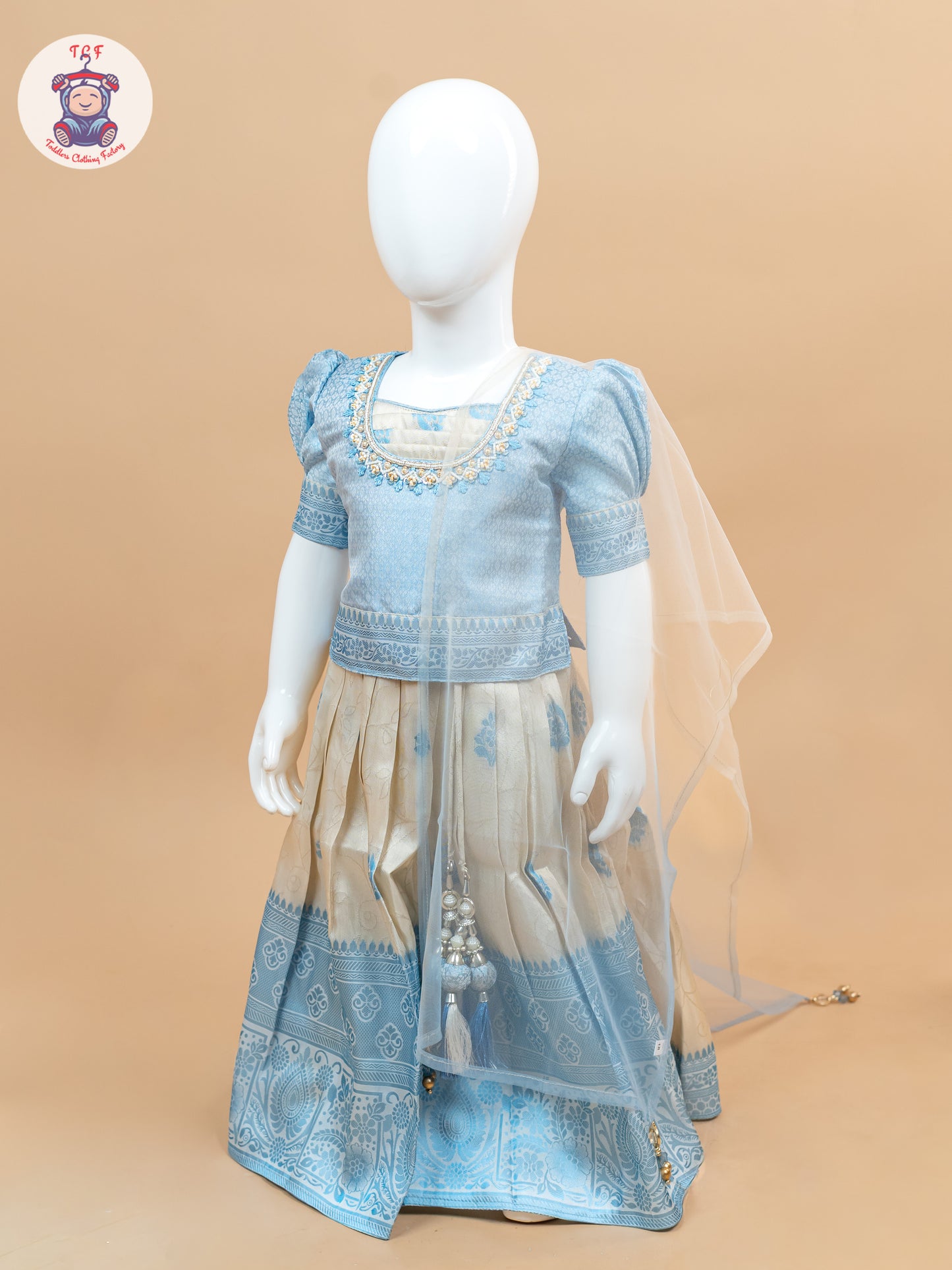 Sky Blue - Semi Leghanga Choli