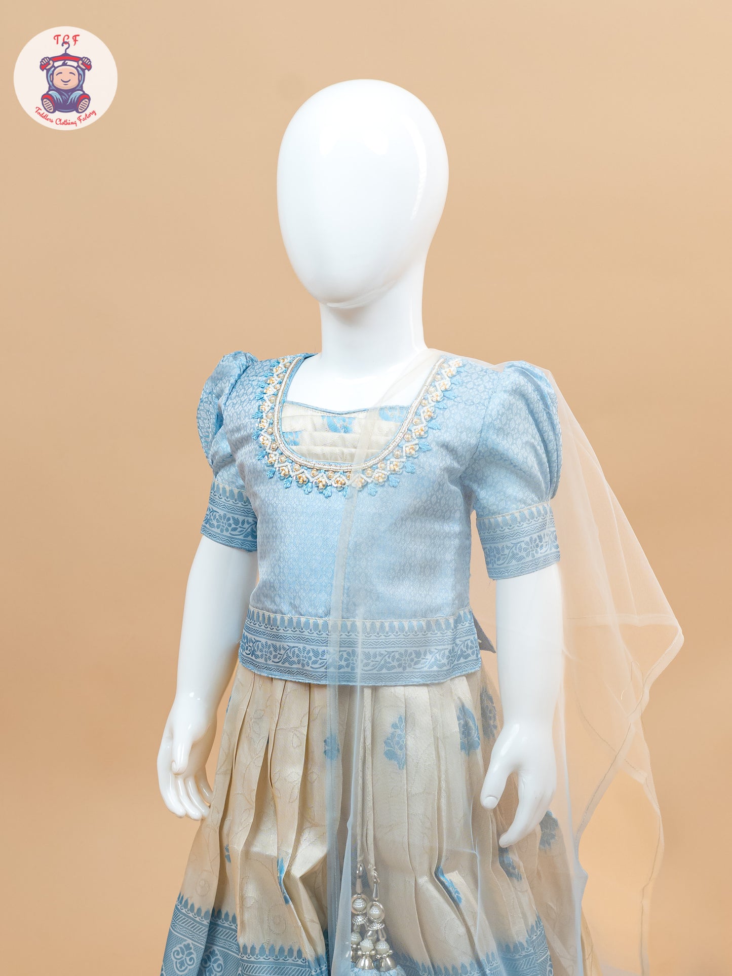 Sky Blue - Semi Leghanga Choli