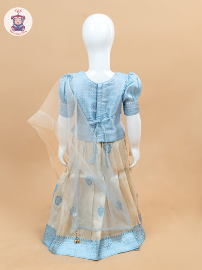 Sky Blue - Semi Leghanga Choli