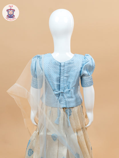 Sky Blue - Semi Leghanga Choli