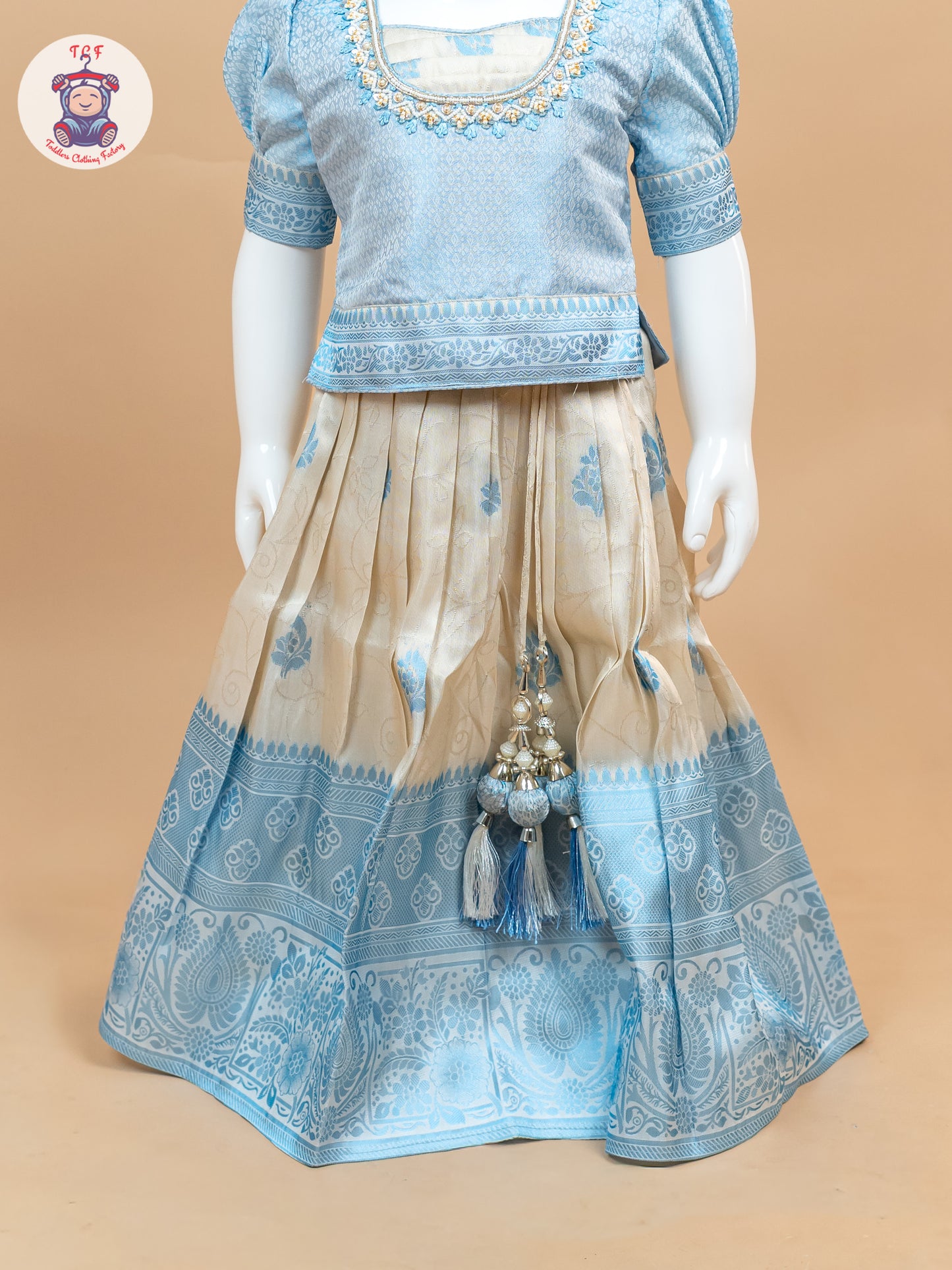 Sky Blue - Semi Leghanga Choli