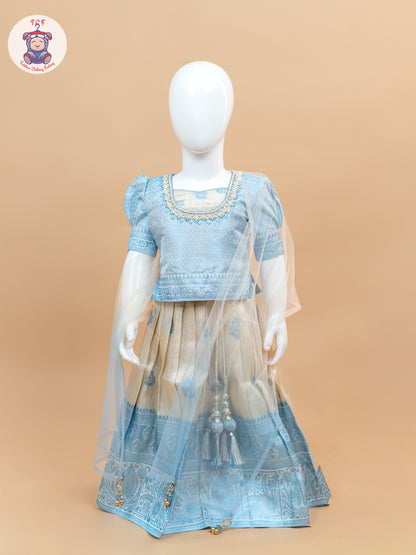 Sky Blue - Semi Leghanga Choli