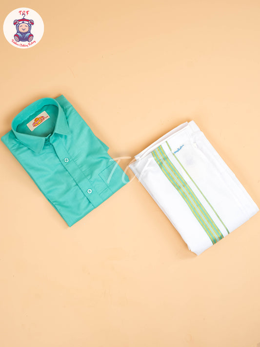 Light Green - Boys Readymade Dhotis & Shirts