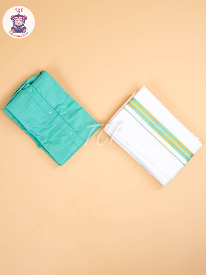 Light Green - Boys Readymade Dhotis & Shirts