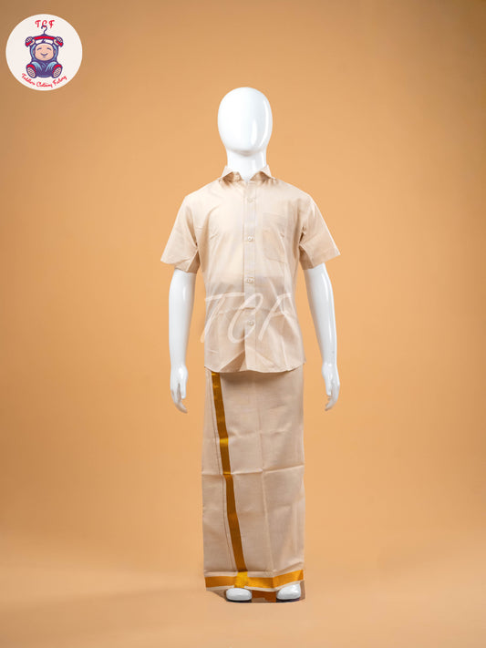Gold - Boys Readymade Dhotis & Shirts