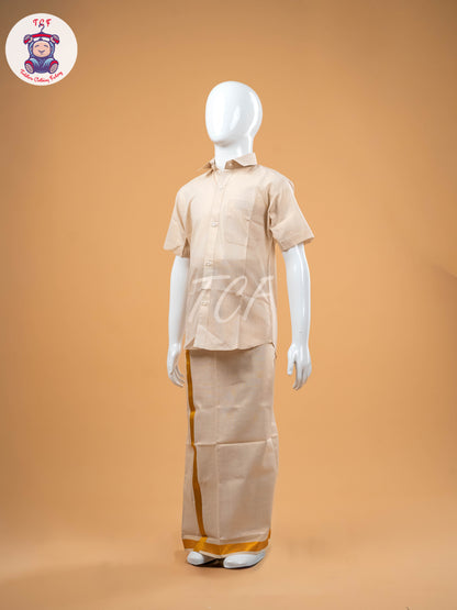 Gold - Boys Readymade Dhotis & Shirts