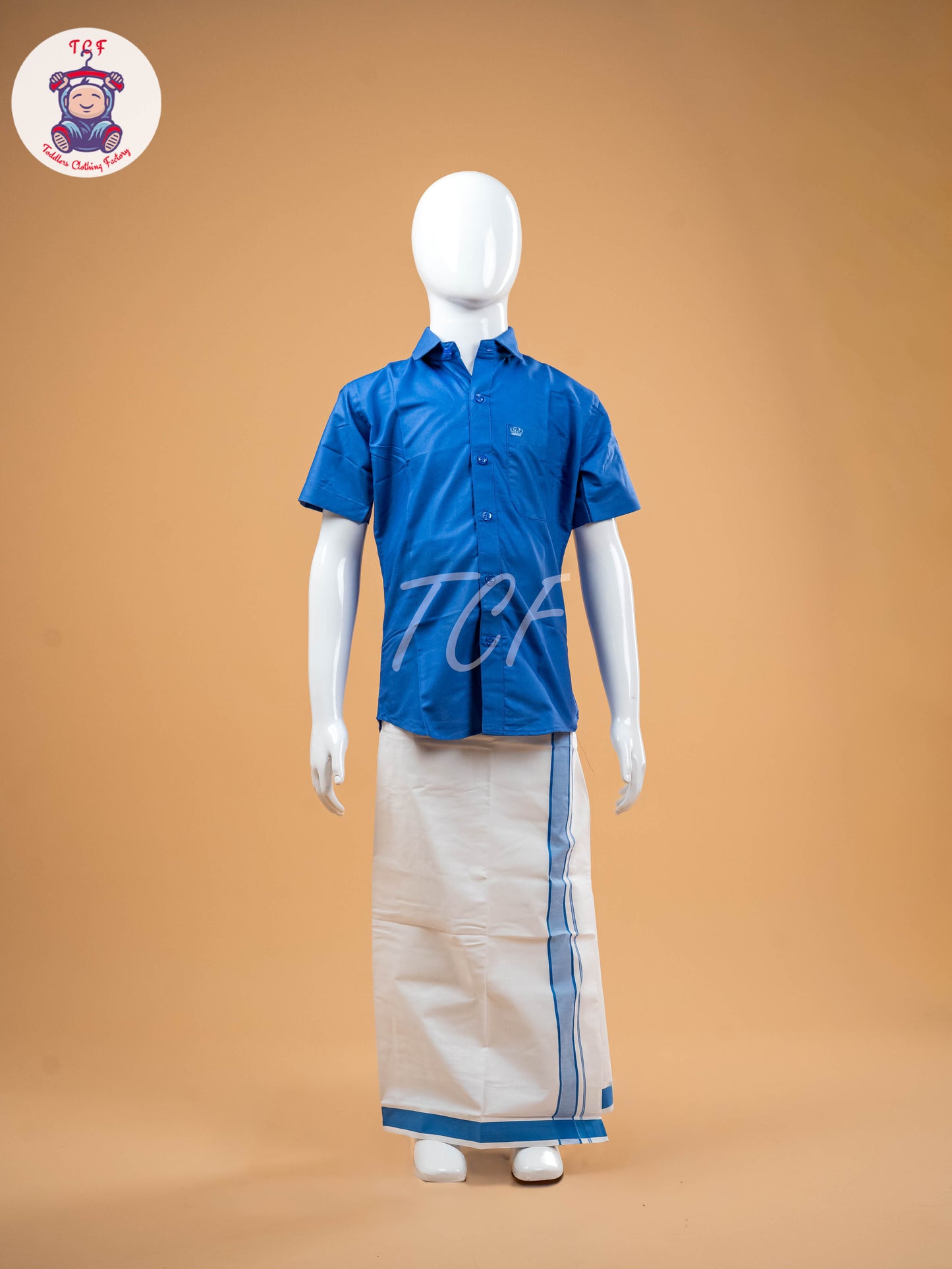 Royal Blue -  Boys Readymade Dhotis & Shirts