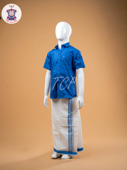 Royal Blue -  Boys Readymade Dhotis & Shirts