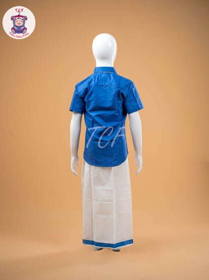 Royal Blue -  Boys Readymade Dhotis & Shirts