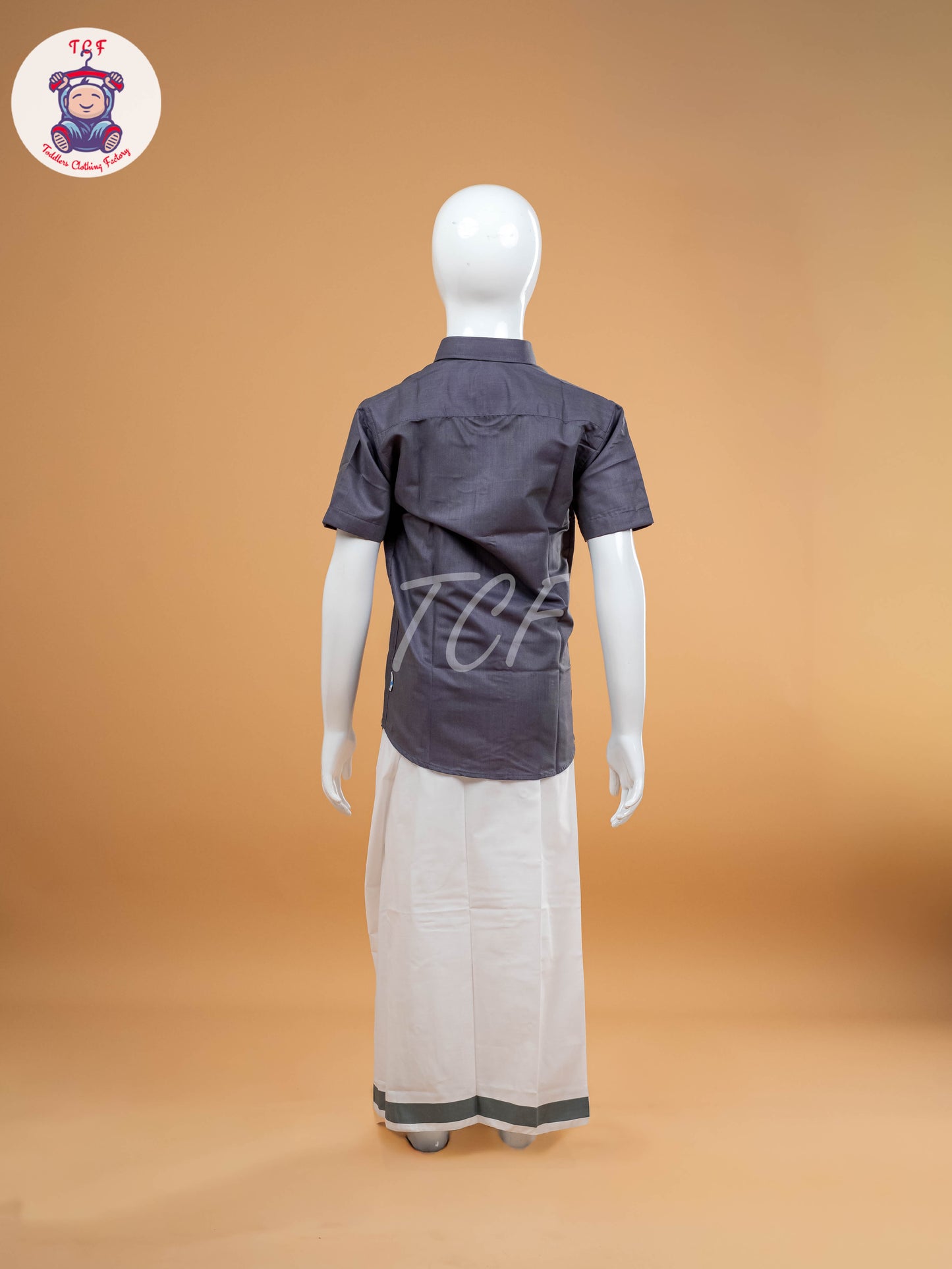 Grey - Boys Readymade Dhotis & Shirts