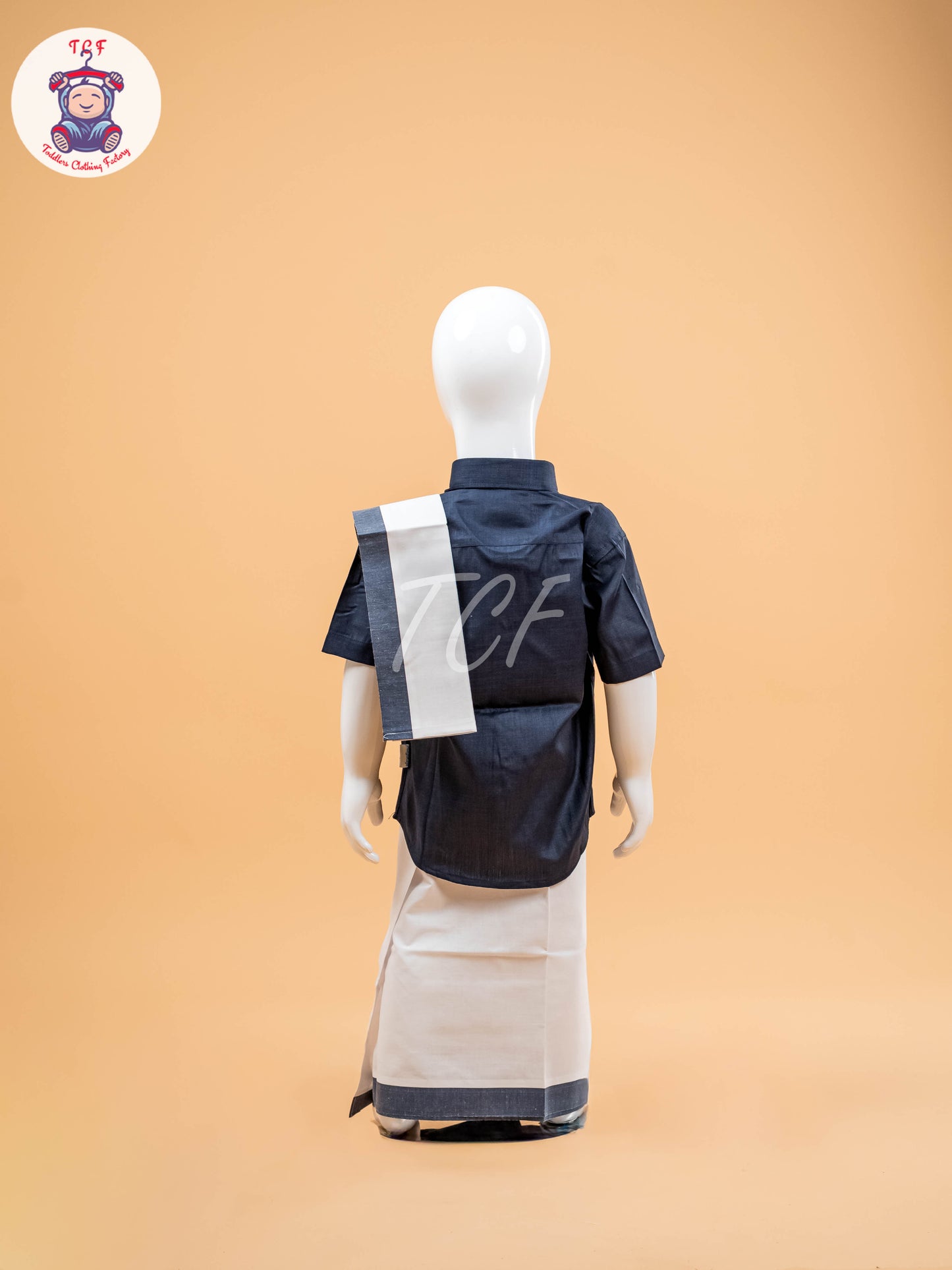 Navy Blue - Boys Readymade Dhotis & Shirts
