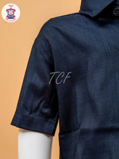Navy Blue - Boys Readymade Dhotis & Shirts