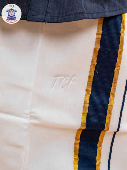 Navy Blue - Boys Readymade Dhotis & Shirts