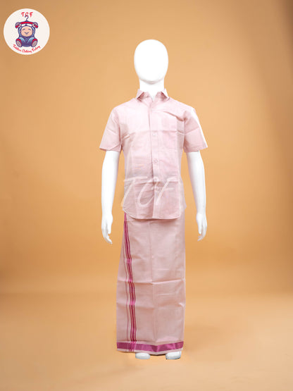 Pink -  Boys Readymade Dhotis & Shirts