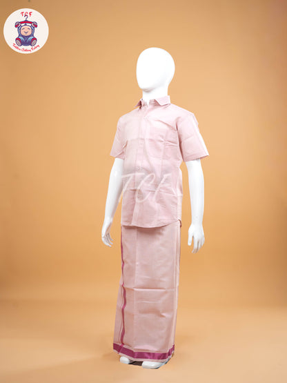 Pink -  Boys Readymade Dhotis & Shirts