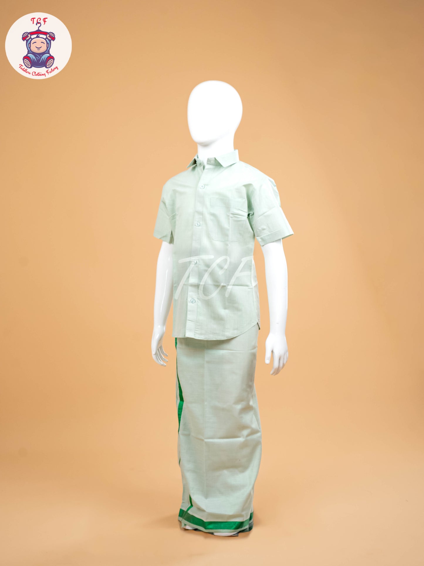 Pastel Green -  Boys Readymade Dhotis & Shirts