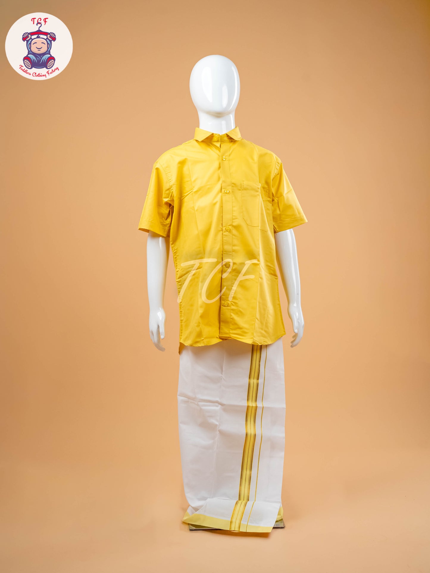 Yellow -  Boys Readymade Dhotis & Shirts