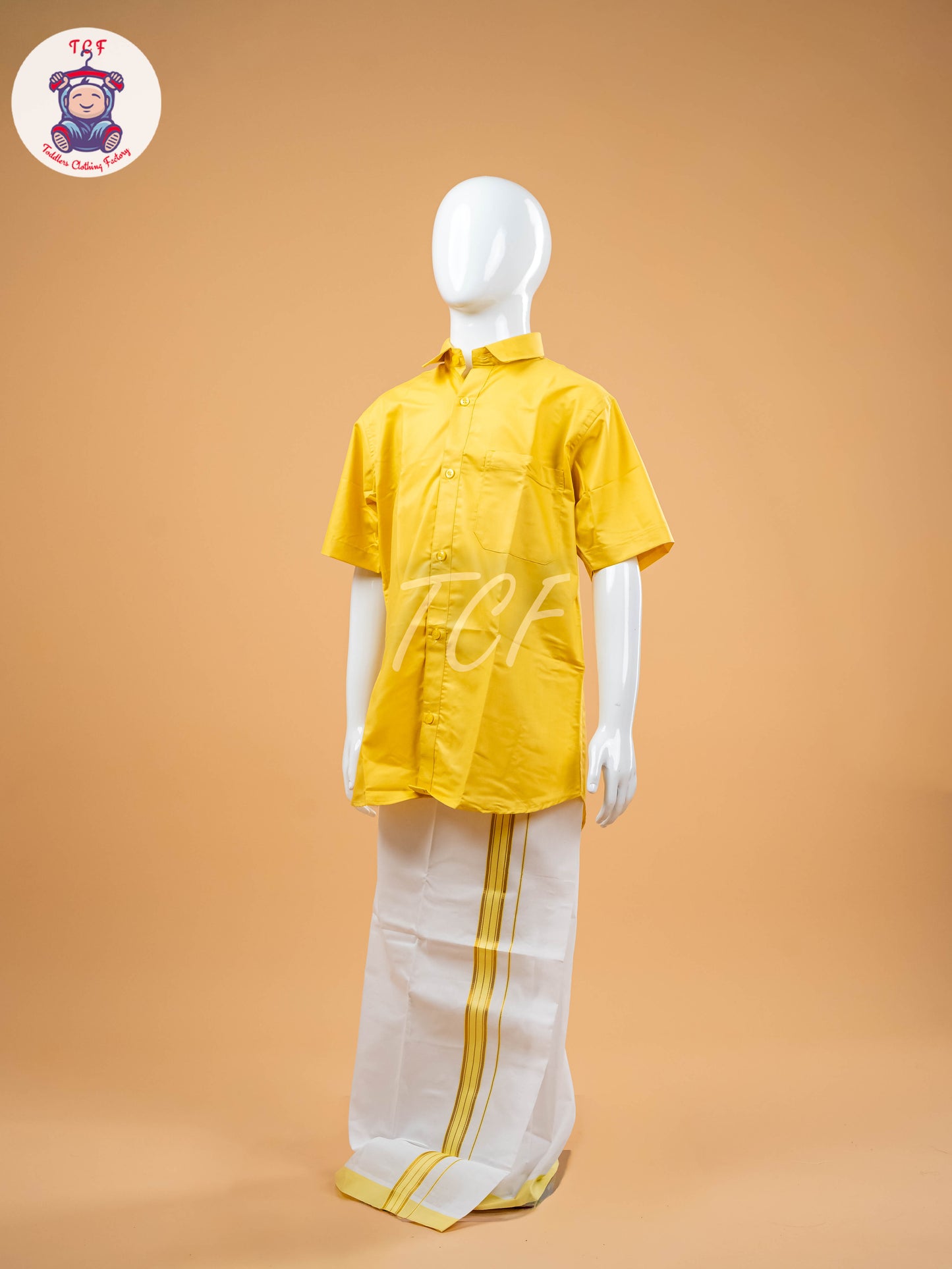 Yellow -  Boys Readymade Dhotis & Shirts