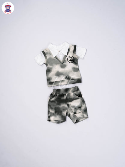 Green - Collar T-Shirts & Shorts
