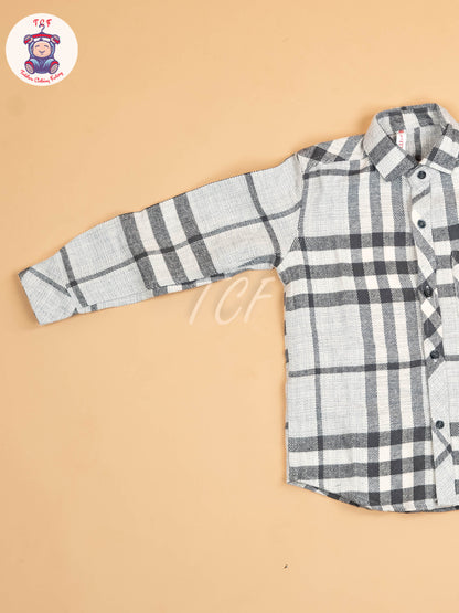 Grey & Beige - Boys Readymade Shirt
