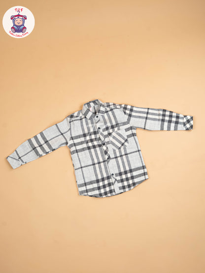 Grey & Beige - Boys Readymade Shirt