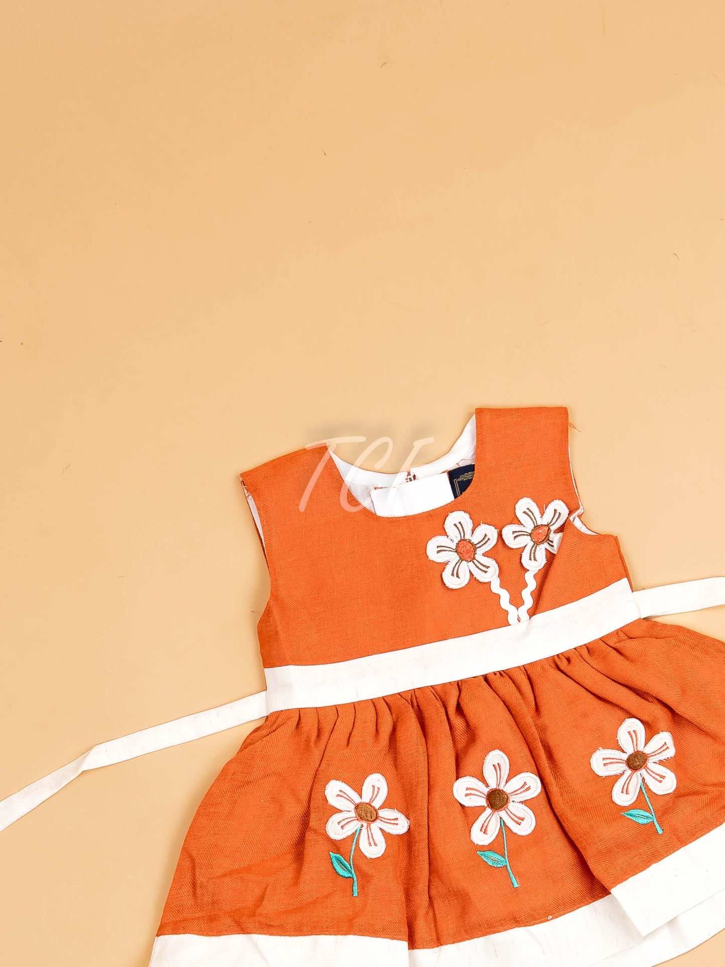 Brown - Girls Printed Ethnic Frock