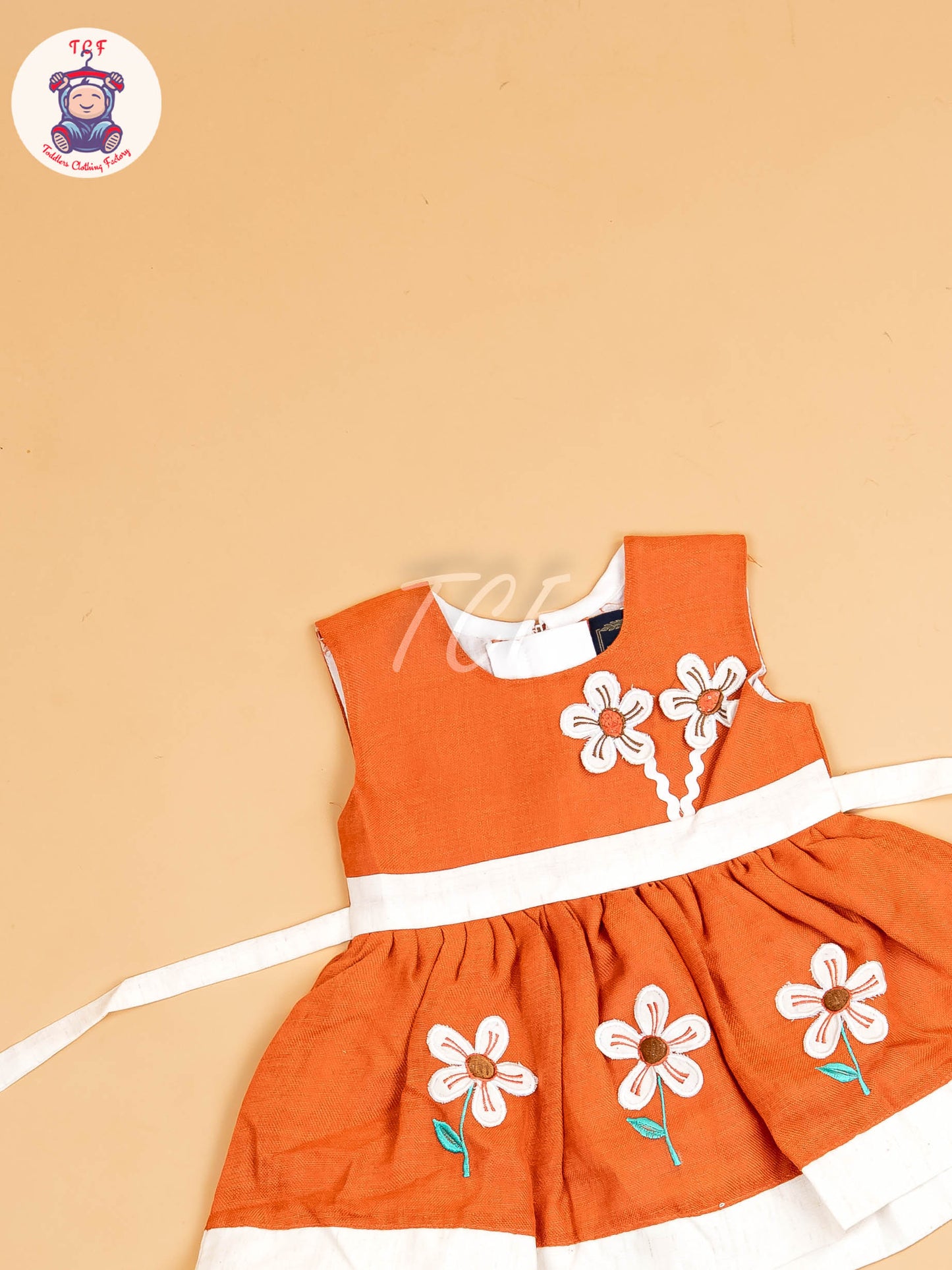 Brown - Girls Printed Ethnic Frock