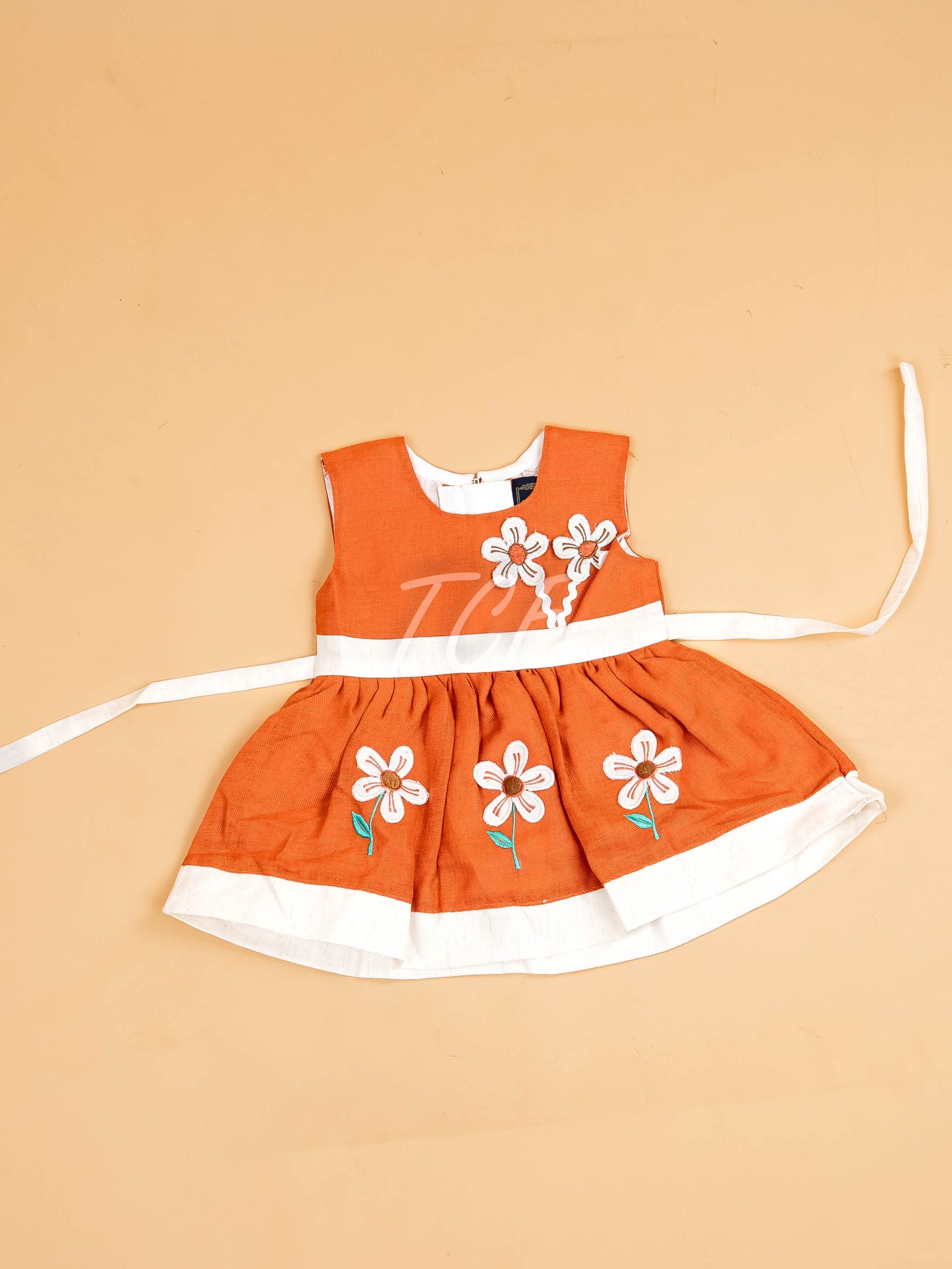 Brown - Girls Printed Ethnic Frock