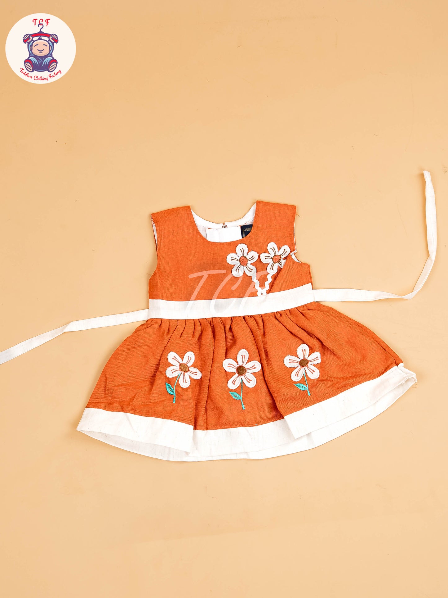 Brown - Girls Printed Ethnic Frock