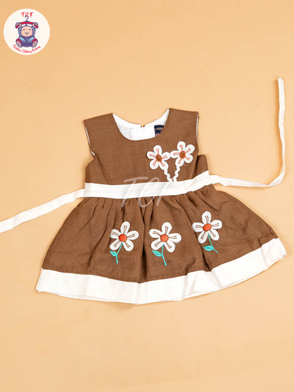 Grey - Girls Printed Ethnic Frock