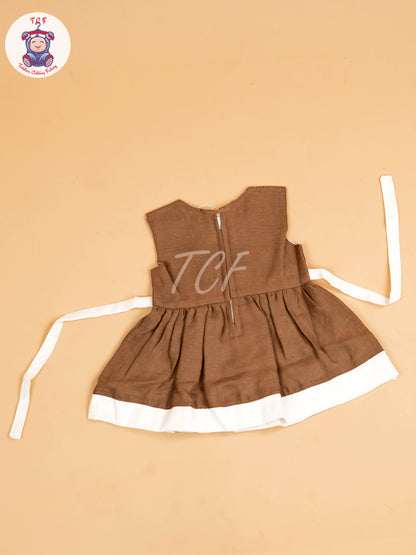 Grey - Girls Printed Ethnic Frock