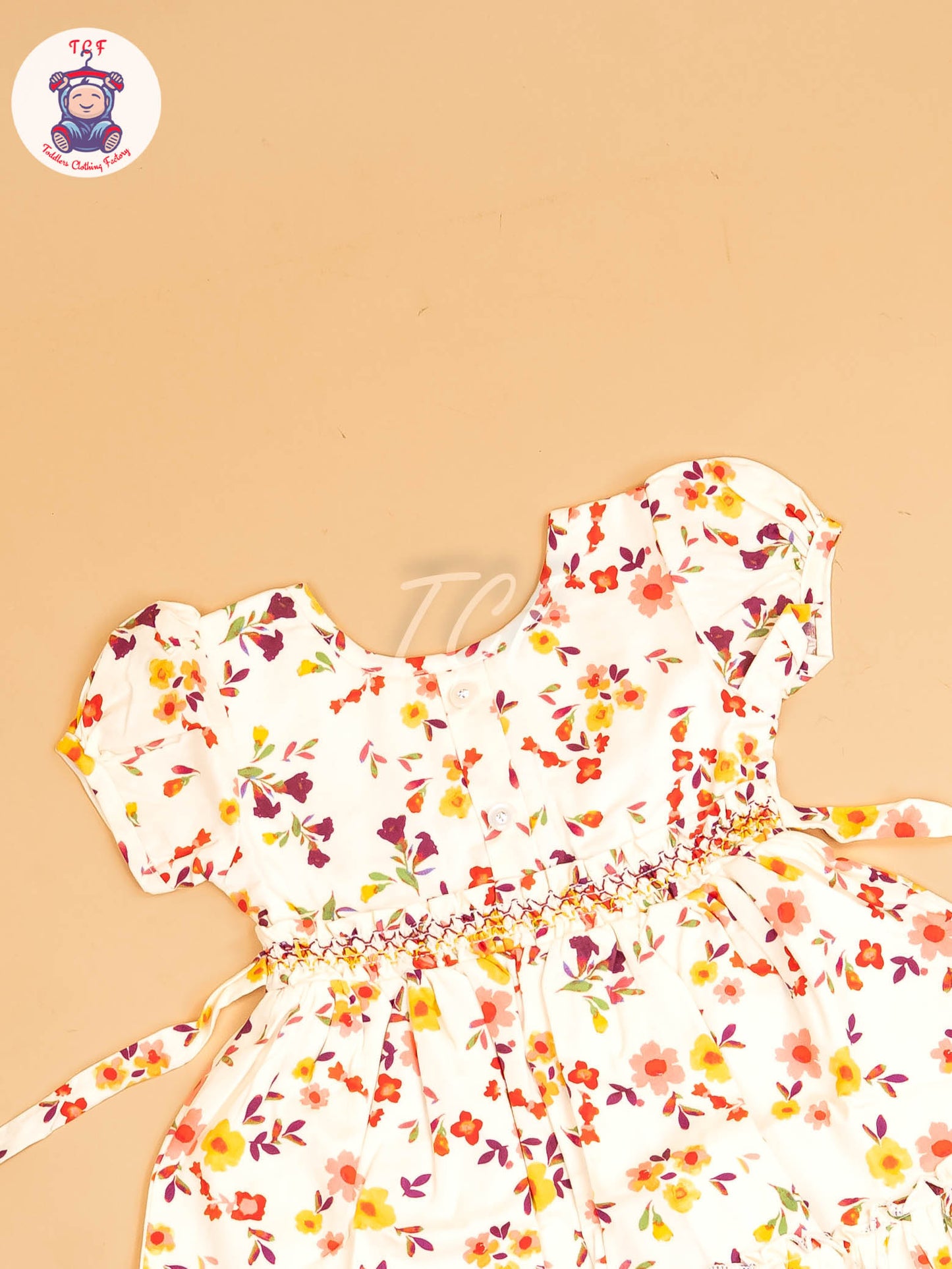 White - Girls Printed Ethnic Frock