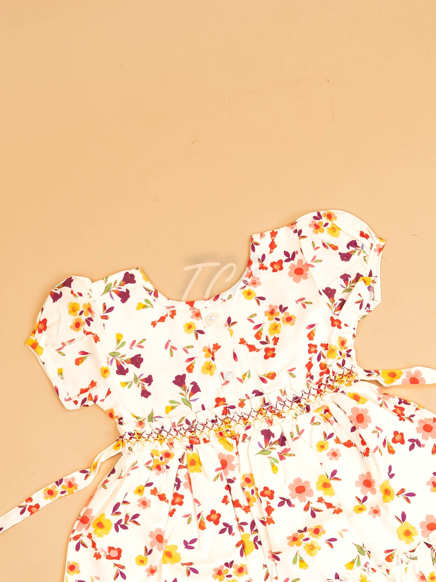 White - Girls Printed Ethnic Frock