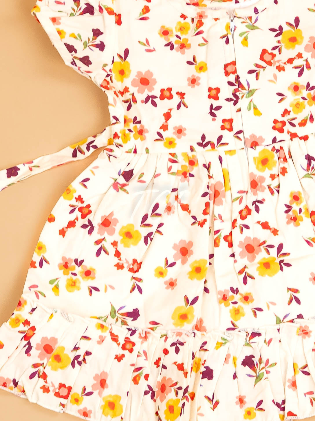 White - Girls Printed Ethnic Frock