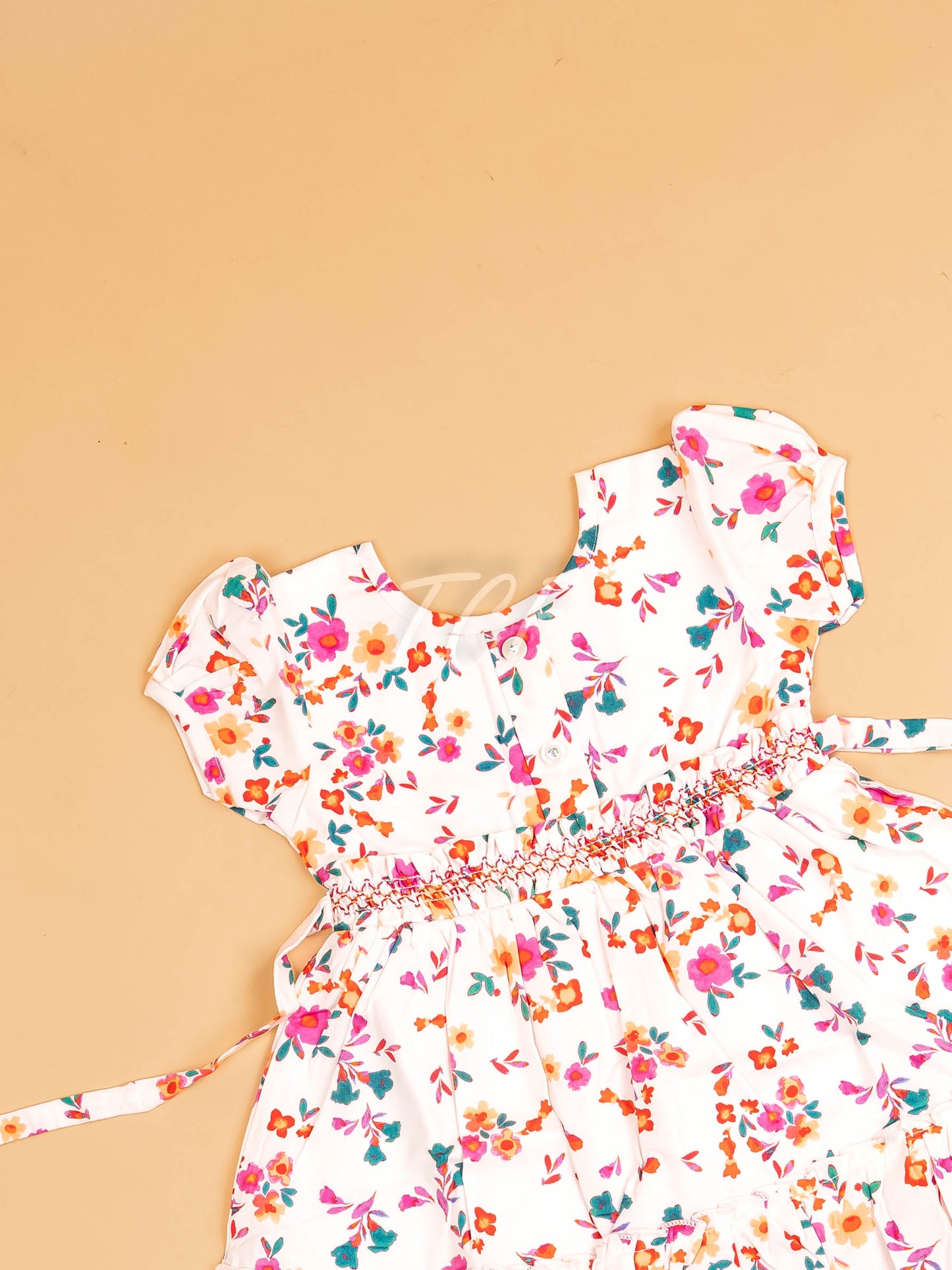 White - Girls Printed Ethnic Frock
