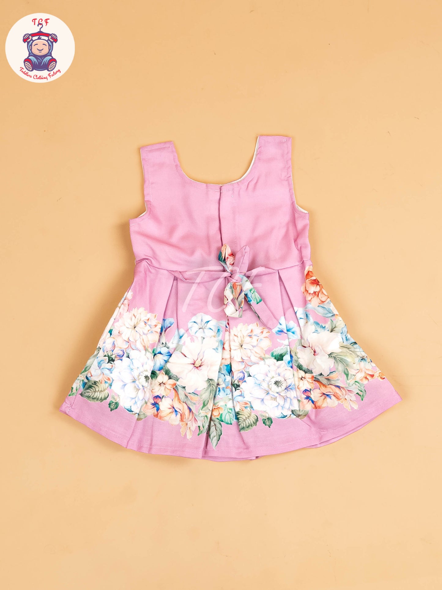 Baby Pink - Girls Floral Printed Ethnic Frock