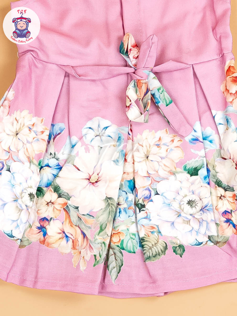 Baby Pink - Girls Floral Printed Ethnic Frock