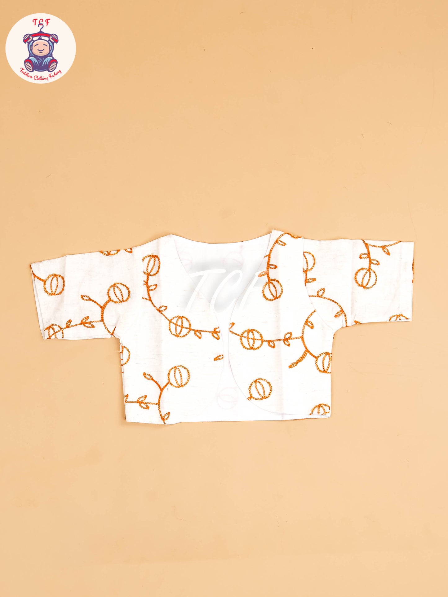 Rust - Girls Floral Printed Ethnic Frock
