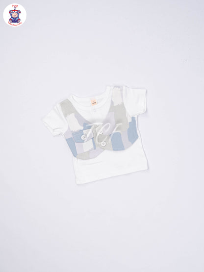 White & Lite Blue - T-Shirts & Shorts