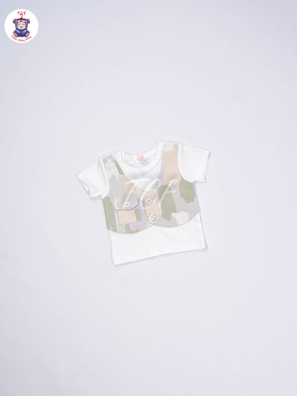 White & Lite Green - T-Shirts & Shorts