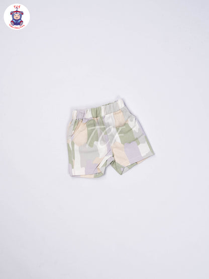 White & Lite Green - T-Shirts & Shorts