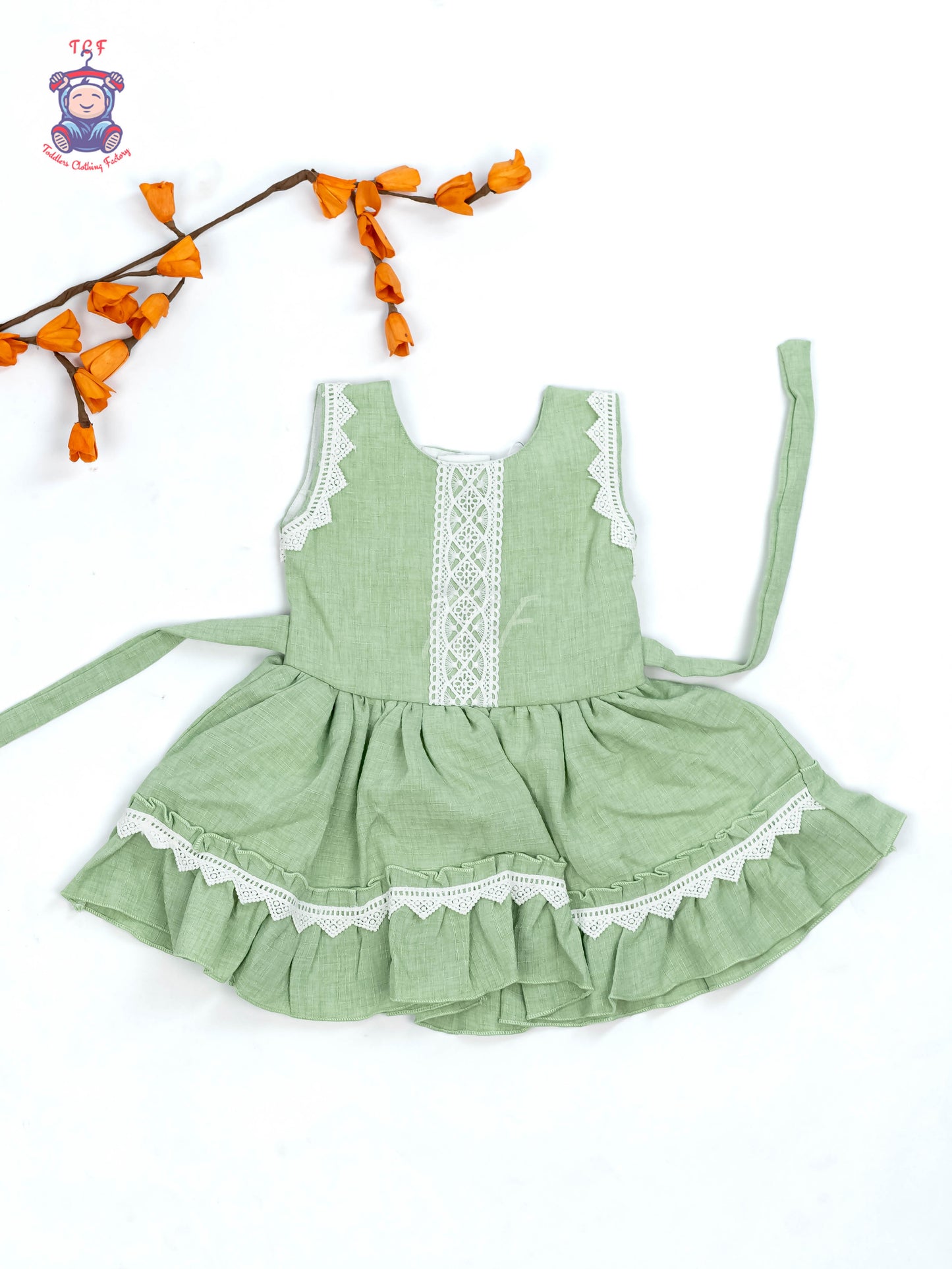 Pastel Green - Girls Readymade Cotton Frocks