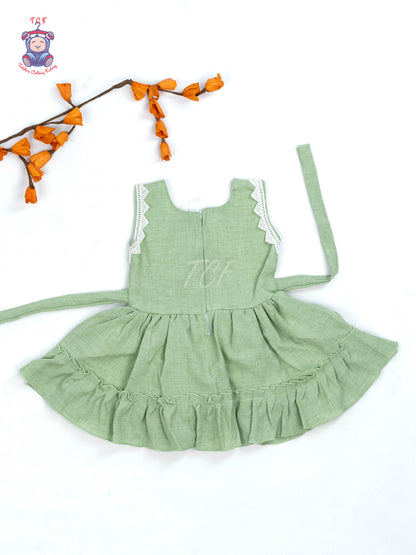 Pastel Green - Girls Readymade Cotton Frocks