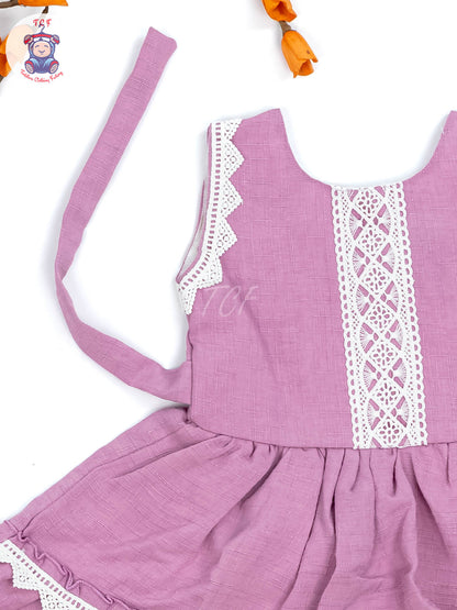 Onion Pink - Girls Readymade Cotton Frocks