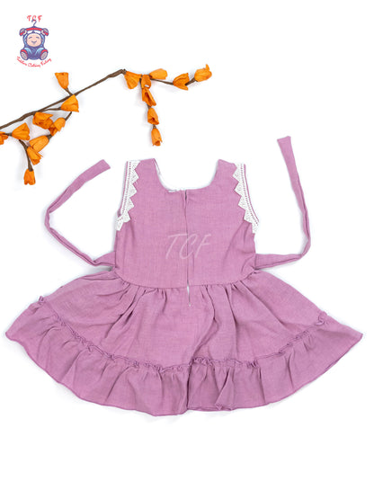 Onion Pink - Girls Readymade Cotton Frocks